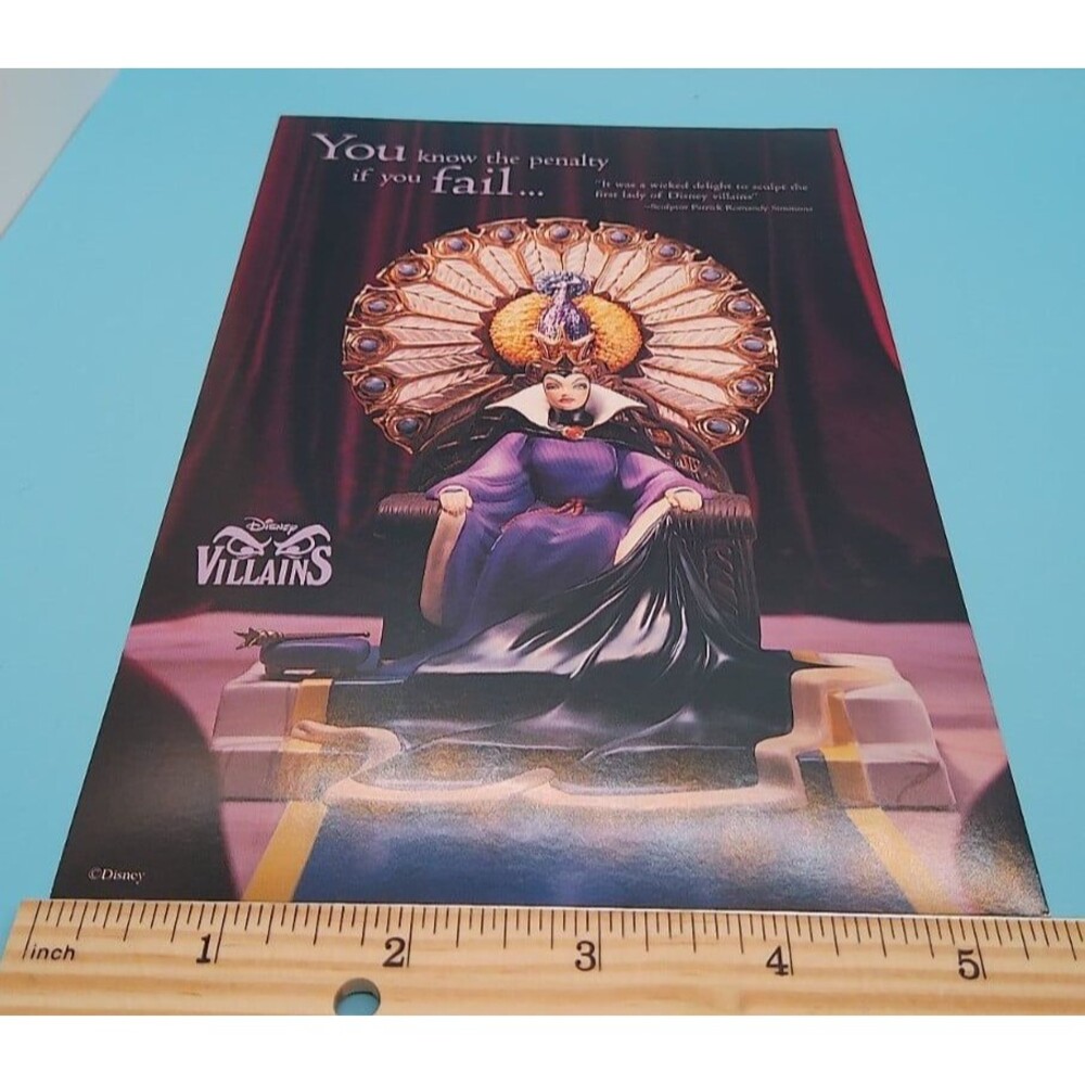 WDCC Disney Villains Postcard | Snow White Evil Queen| 8.5"x5.5" | NEW| 2000